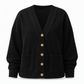 Lässige Cord-Strickjacke mit V-Ausschnitt für Damen