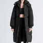 Warme, lockere Damen-Winterjacke mit Kapuze