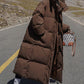 Warme, lockere Damen-Winterjacke mit Kapuze