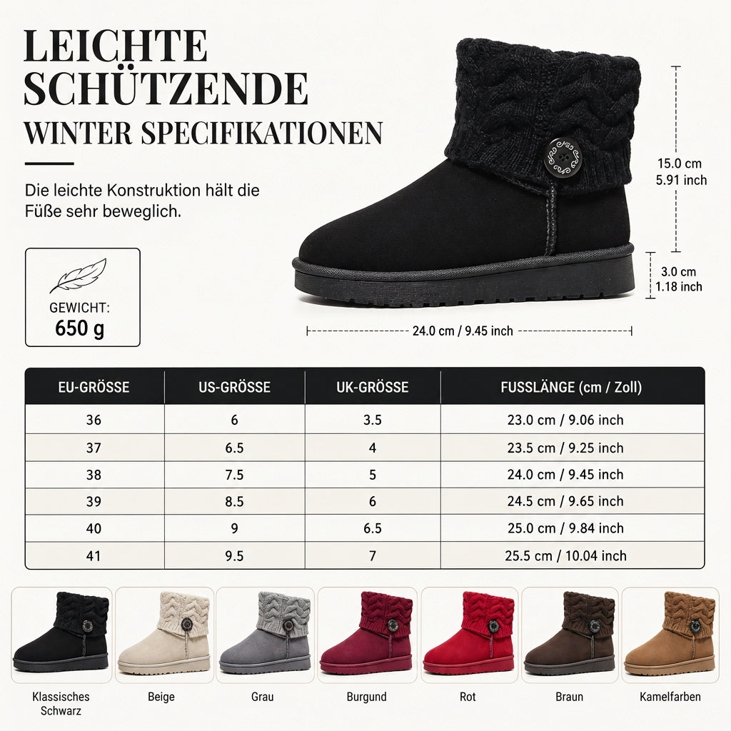 Winter-Schnürstiefel für Damen, halbhoch