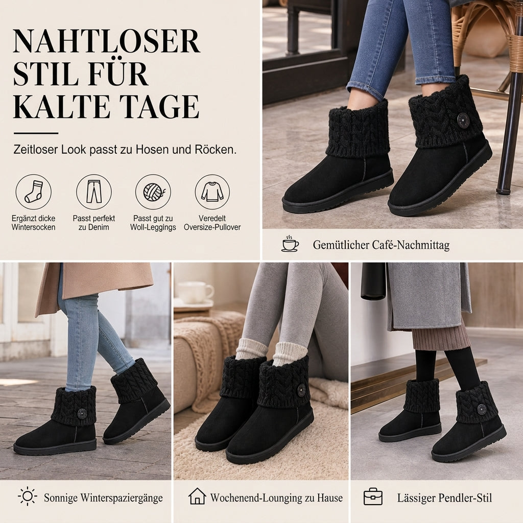Winter-Schnürstiefel für Damen, halbhoch