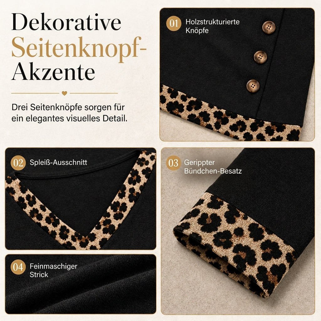 🔥Beliebtes Produkt ！✨Langärmliges Strickoberteil mit V-Ausschnitt für Damen