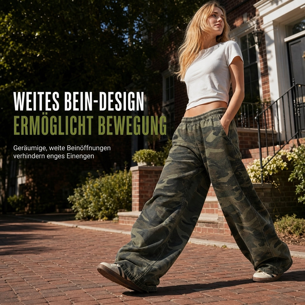 📢📢50%Rabatt!!!🎉✨Weite Vintage-Sweathose für Damen, gewaschenes Material