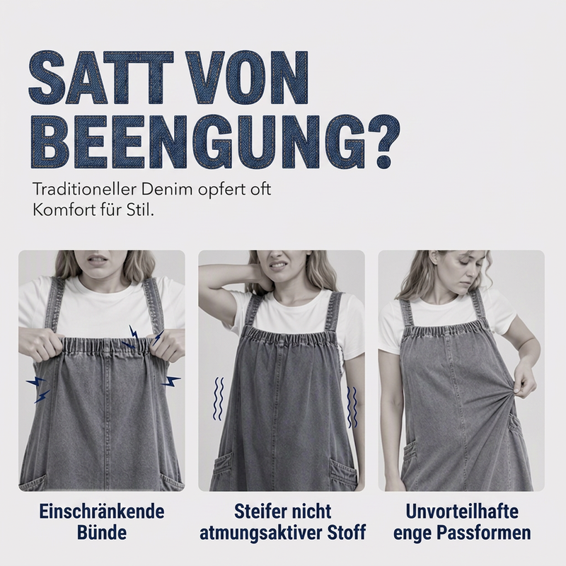 📢📢50%Rabatt!!!🎉✨Übergroßes lässiges Jeans-Maxikleid mit Trägern für Damen