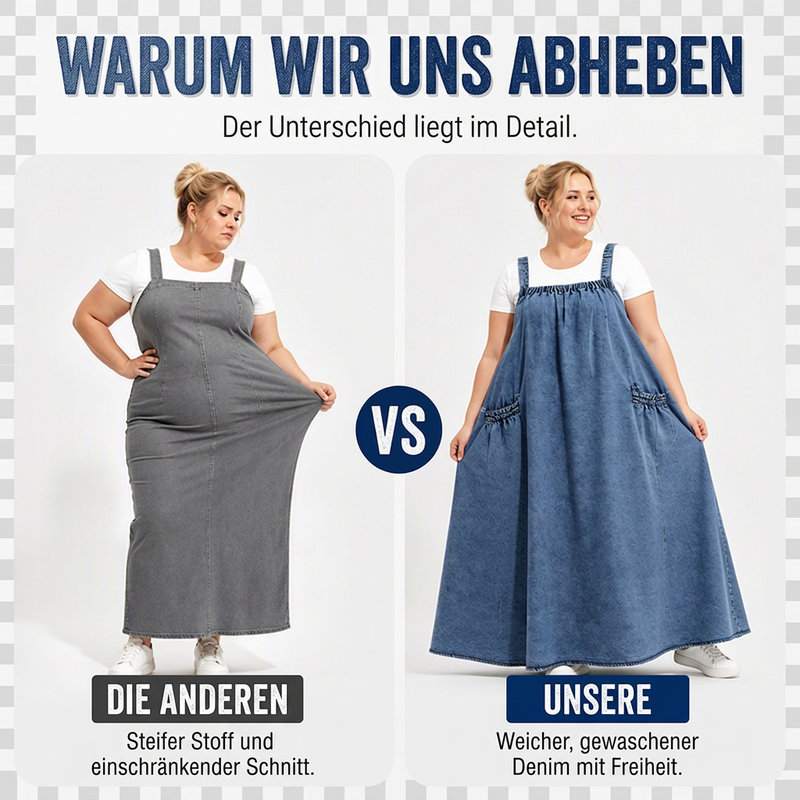 📢📢50%Rabatt!!!🎉✨Übergroßes lässiges Jeans-Maxikleid mit Trägern für Damen