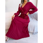 📢📢50%Rabatt!!!🎉✨Langes plissiertes Wickelkleid mit Bindegürtel für Damen