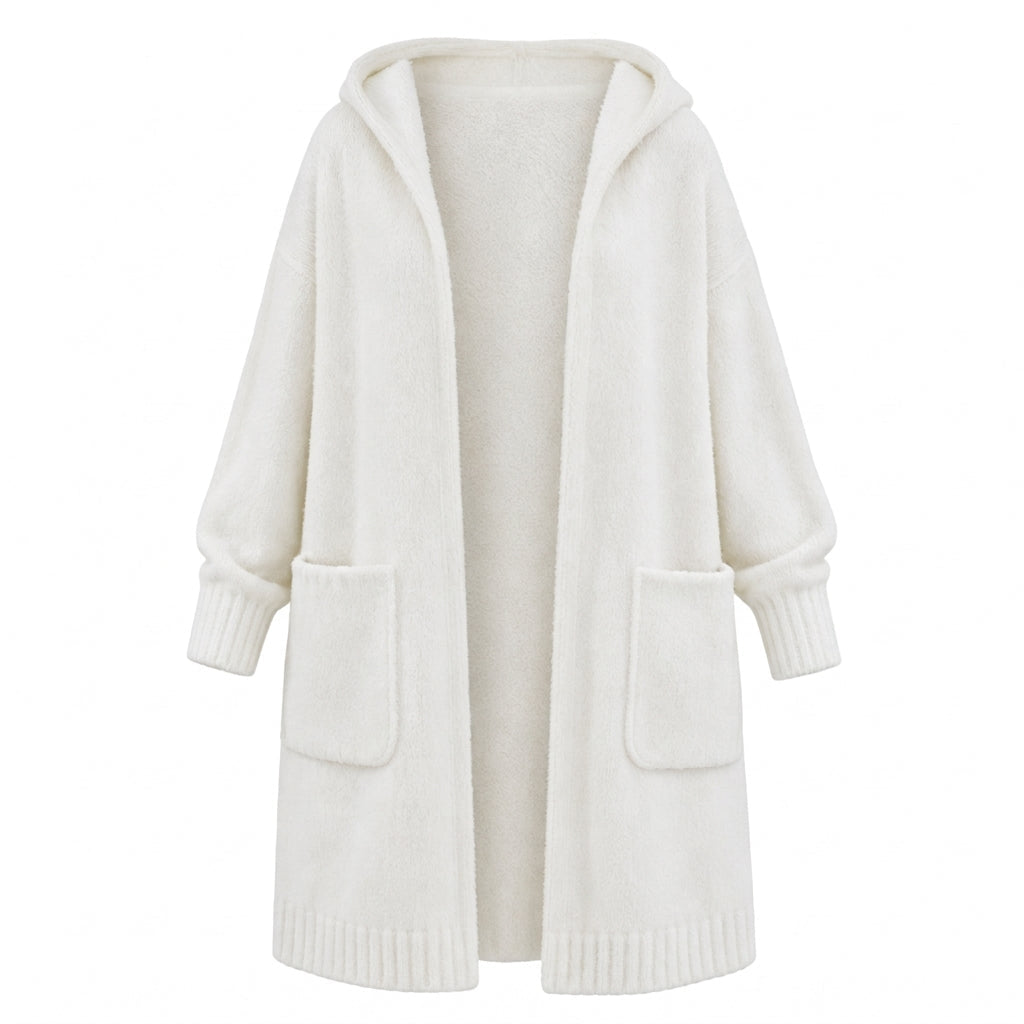 🔥Beliebtes Produkt ！✨Lange Strickjacke mit Kapuze für Damen