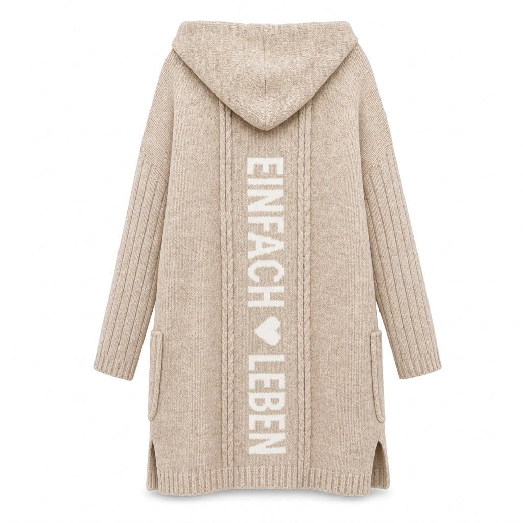 🔥Beliebtes Produkt ！✨Lange Strickjacke mit Kapuze für Damen