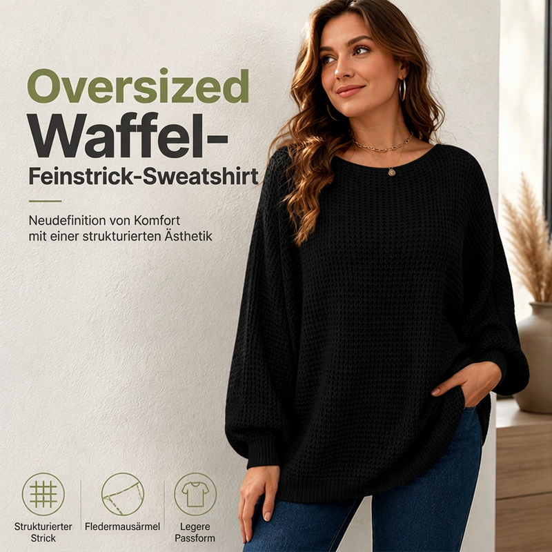 🚨 Eilmeldung: 50% endet heute Nacht! Locker gestrickter Damenpullover mit Fledermausärmeln
