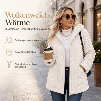 📦 Täglich 500+ Pakete versendet! Lässiger, einfarbiger Plüschcardigan für Damen