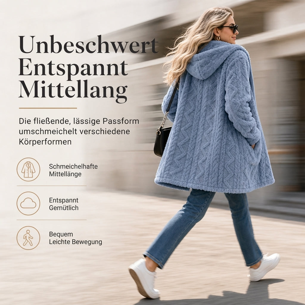 📦 Täglich 500+ Pakete versendet! Lässiger, einfarbiger Plüschcardigan für Damen
