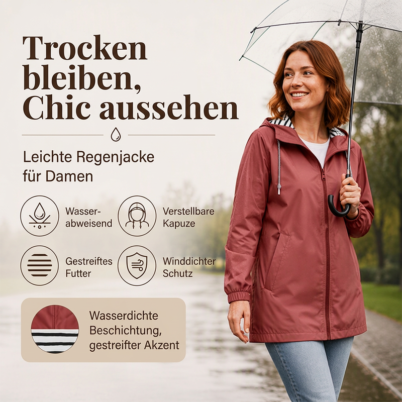 📢📢 Kostenloser Versand!🎉✨ Wasserdichte Outdoor-Kapuzenjacke für Damen 🌧🧥