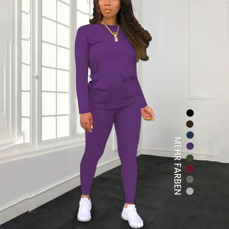 📢📢50%Rabatt!!!🎉✨Zweiteiliges Set für Damen – Langarm-Oberteil & Hose