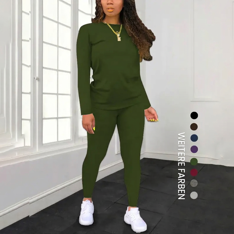 📢📢50%Rabatt!!!🎉✨Zweiteiliges Set für Damen – Langarm-Oberteil & Hose