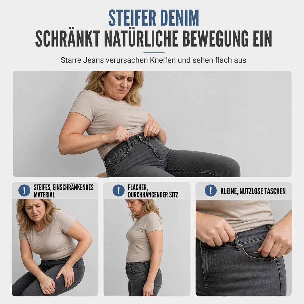 🔥Beliebtes Produkt ！✨Hochelastische, taillierte Cargo-Schlagjeans für Damen mit Pattenentaschen