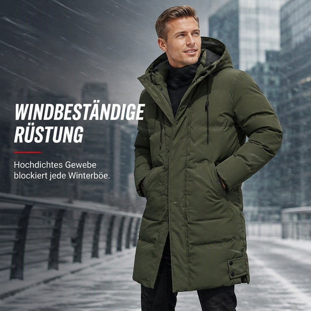 🔥Beliebtes Produkt ！✨Herren Freizeit Mittellange Gepolsterte Winter Verdickte Warme Oberbekleidung Mantel Übergröße