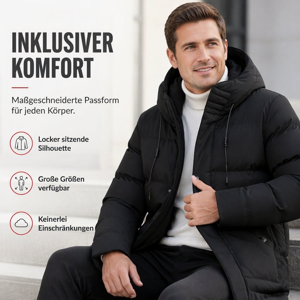 🔥Beliebtes Produkt ！✨Herren Freizeit Mittellange Gepolsterte Winter Verdickte Warme Oberbekleidung Mantel Übergröße