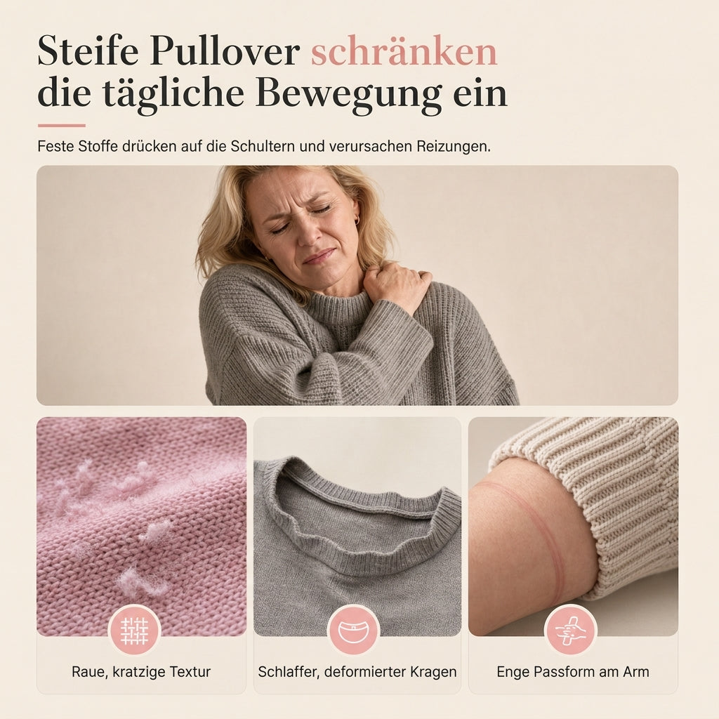 🔥Beliebtes Produkt ！✨Lässiger Strickpullover mit Rundhalsausschnitt, lockerer Passform, Fledermaus-Langärmeln und einfarbigem Design