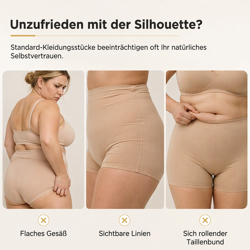 🔥Beliebtes Produkt ！✨Hoch sitzende, gepolsterte Shapewear-Shorts für Damen mit Bauchweg-Effekt