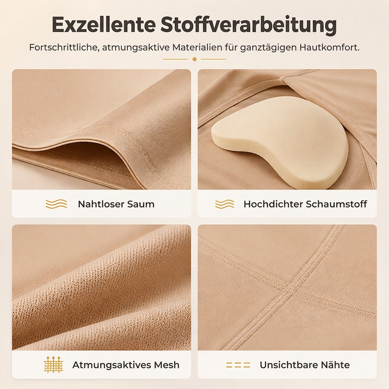 🔥Beliebtes Produkt ！✨Hoch sitzende, gepolsterte Shapewear-Shorts für Damen mit Bauchweg-Effekt