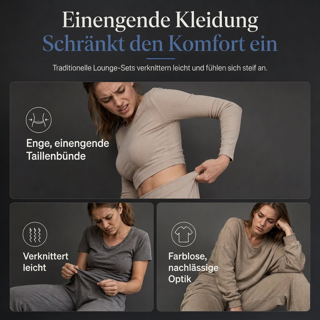🔥Beliebtes Produkt ！✨Zweiteiler für Damen: Lässiges V-Ausschnitt-Crop-Top mit Laternenärmeln & Weite Hose mit hoher Taille