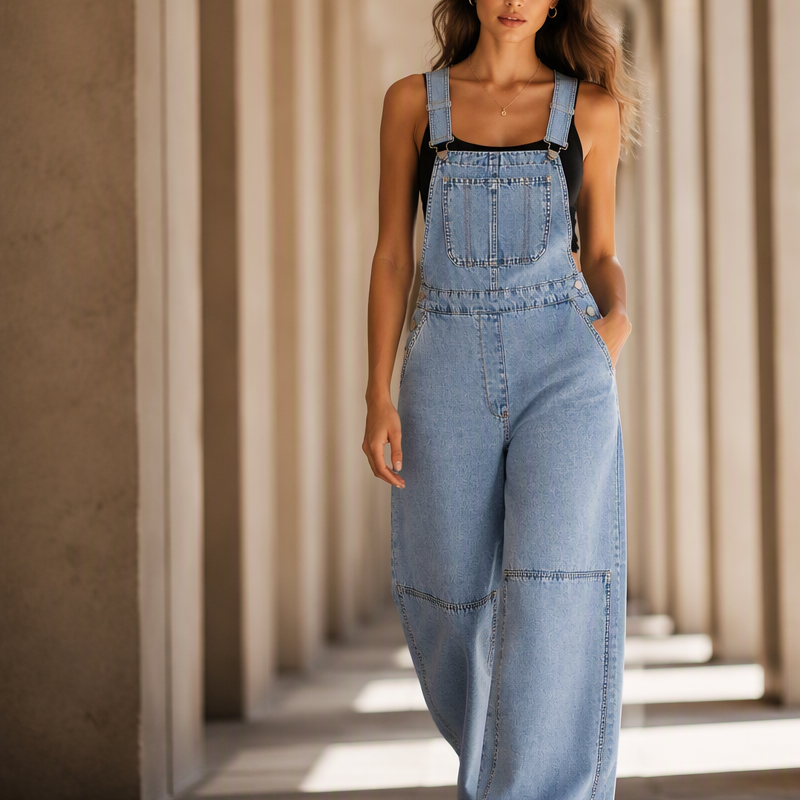 📢 Nur heute: 50% Rabatt ✨ Schmeichelnder Denim-Jumpsuit