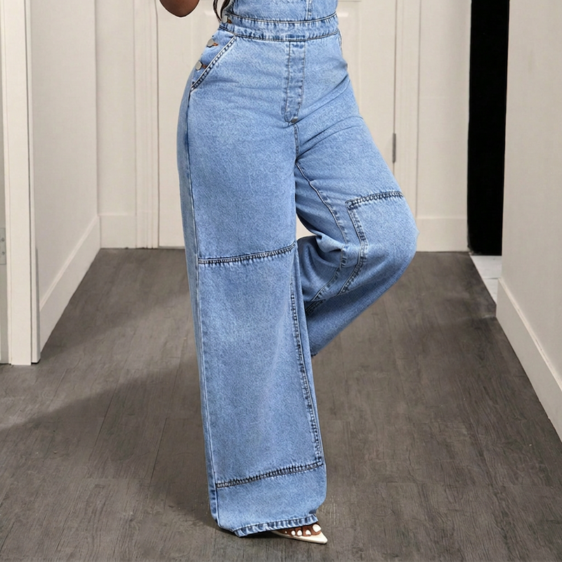 📢 Nur heute: 50% Rabatt ✨ Schmeichelnder Denim-Jumpsuit