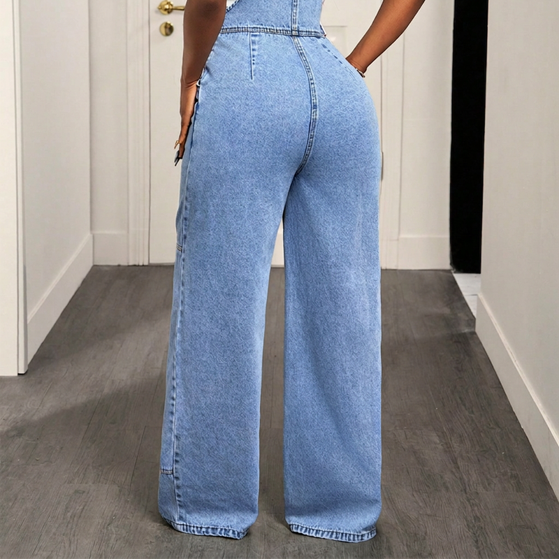 📢 Nur heute: 50% Rabatt ✨ Schmeichelnder Denim-Jumpsuit