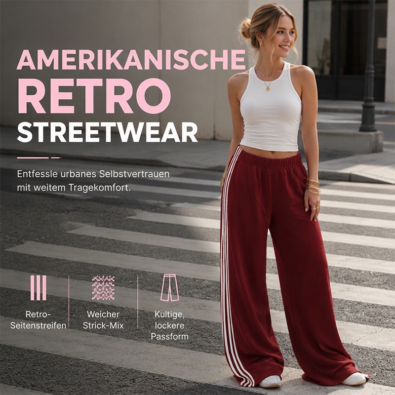 📢🎉50%Rabatt!!!🛍️✨Weite Damen-Sweathose mit Seitenstreifen