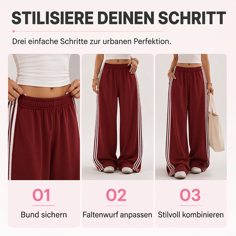 📢🎉50%Rabatt!!!🛍️✨Weite Damen-Sweathose mit Seitenstreifen