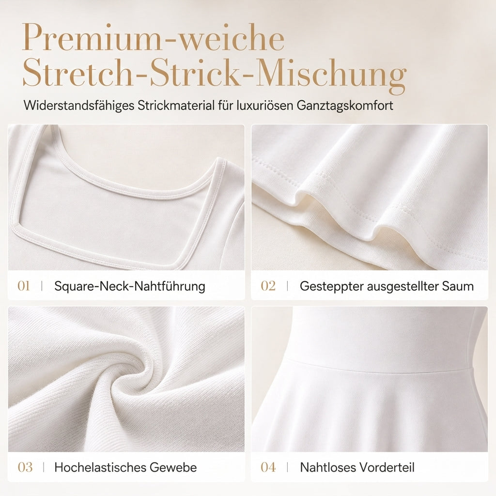 📢📢50%Rabatt!!!🎉✨Langärmliges A-Linien-Kleid mit U-Boot-Ausschnitt für Damen