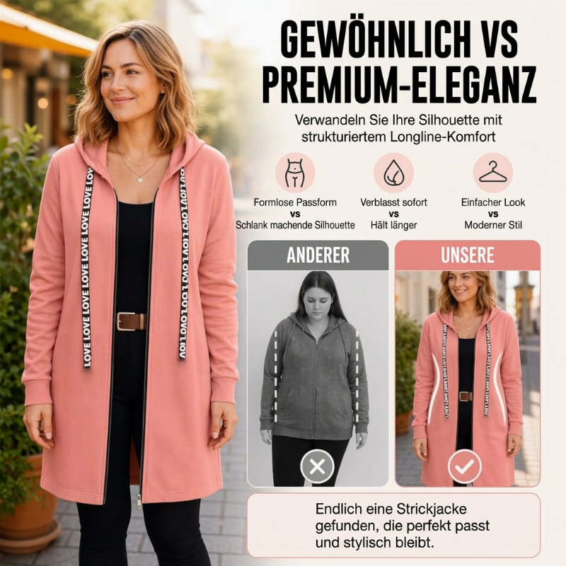 📢📢50%Rabatt!!!🎉✨Damen Kapuzenjacke in mittlerer Länge, gefüttert