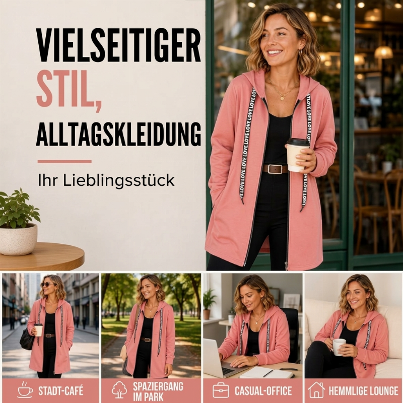📢📢50%Rabatt!!!🎉✨Damen Kapuzenjacke in mittlerer Länge, gefüttert