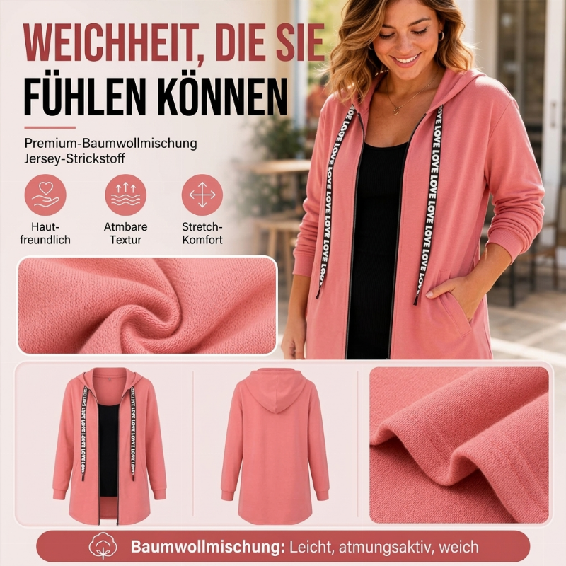 📢📢50%Rabatt!!!🎉✨Damen Kapuzenjacke in mittlerer Länge, gefüttert