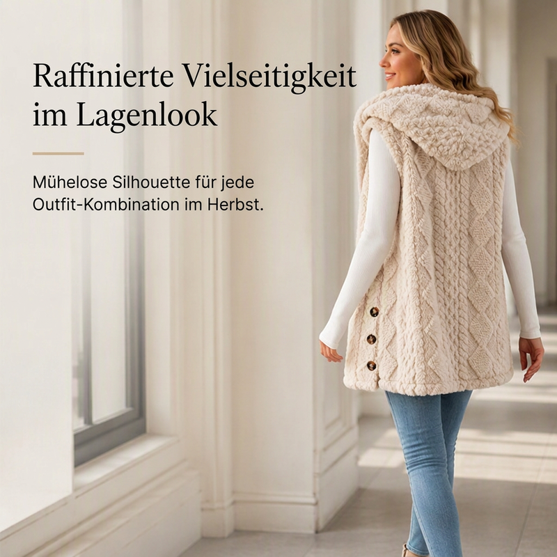 🔥Beliebtes Produkt ！✨Gemütliche, warme Kapuzenweste für Damen