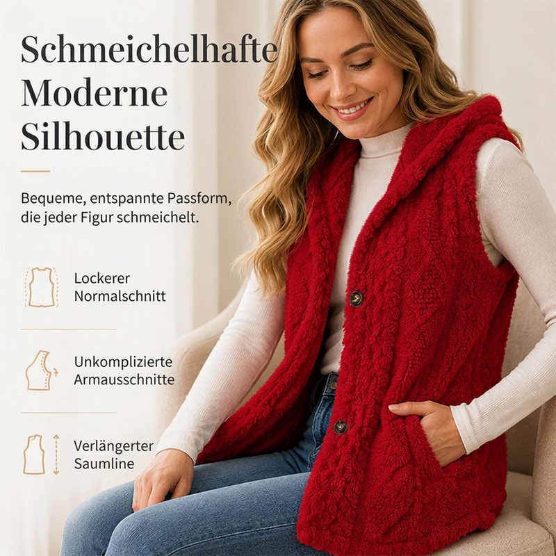 🔥Beliebtes Produkt ！✨Gemütliche, warme Kapuzenweste für Damen
