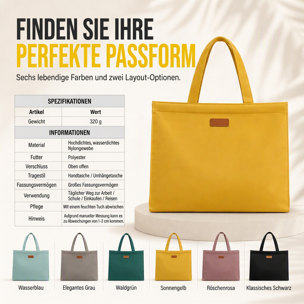 🔥Beliebtes Produkt ！✨Geräumige lässige Nylon-Tragetasche