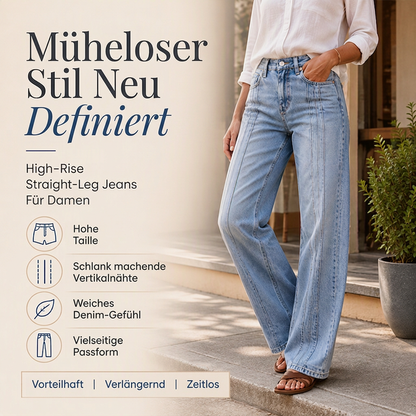 🔥Beliebtes Produkt ！✨Weite Jeans für Damen mit vorderen Nähten