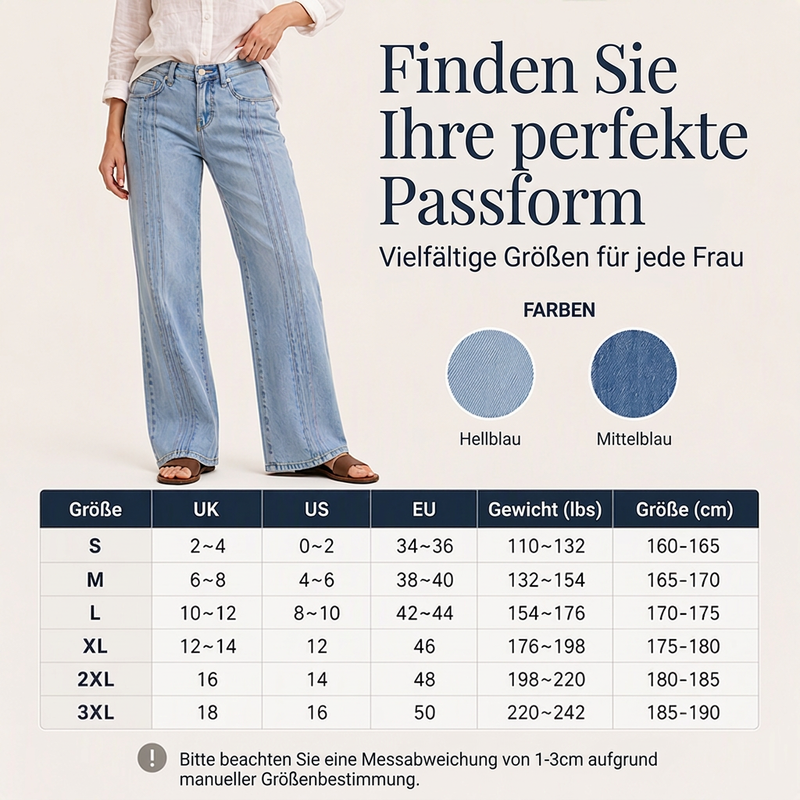 🔥Beliebtes Produkt ！✨Weite Jeans für Damen mit vorderen Nähten