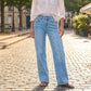 🔥Beliebtes Produkt ！✨Weite Jeans für Damen mit vorderen Nähten