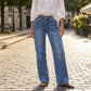 🔥Beliebtes Produkt ！✨Weite Jeans für Damen mit vorderen Nähten
