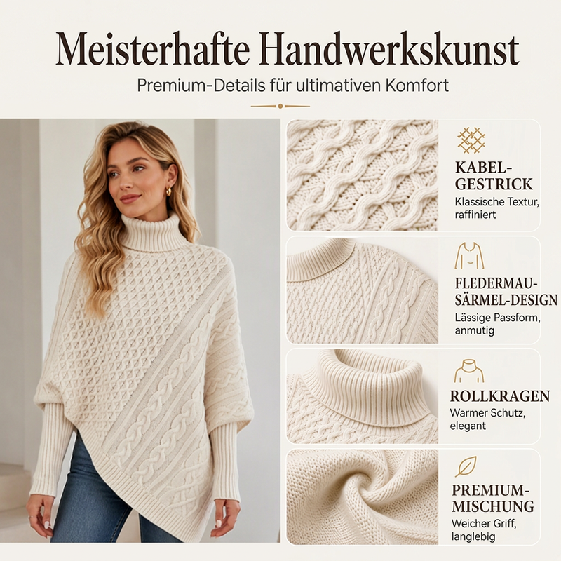 📢📢50%Rabatt!!!🎉✨Zopfpullover-Poncho für Damen