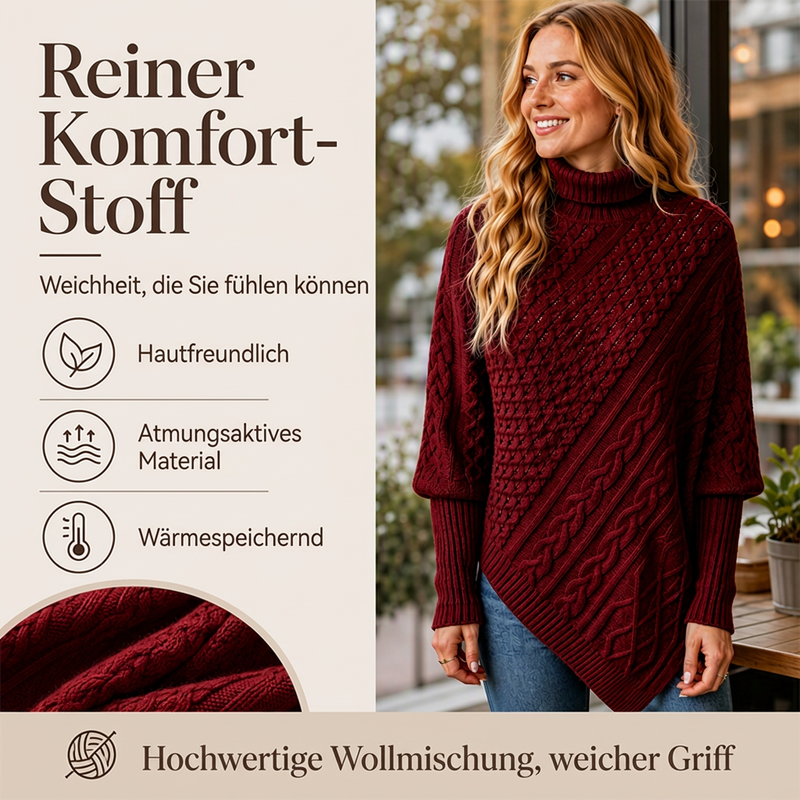 📢📢50%Rabatt!!!🎉✨Zopfpullover-Poncho für Damen