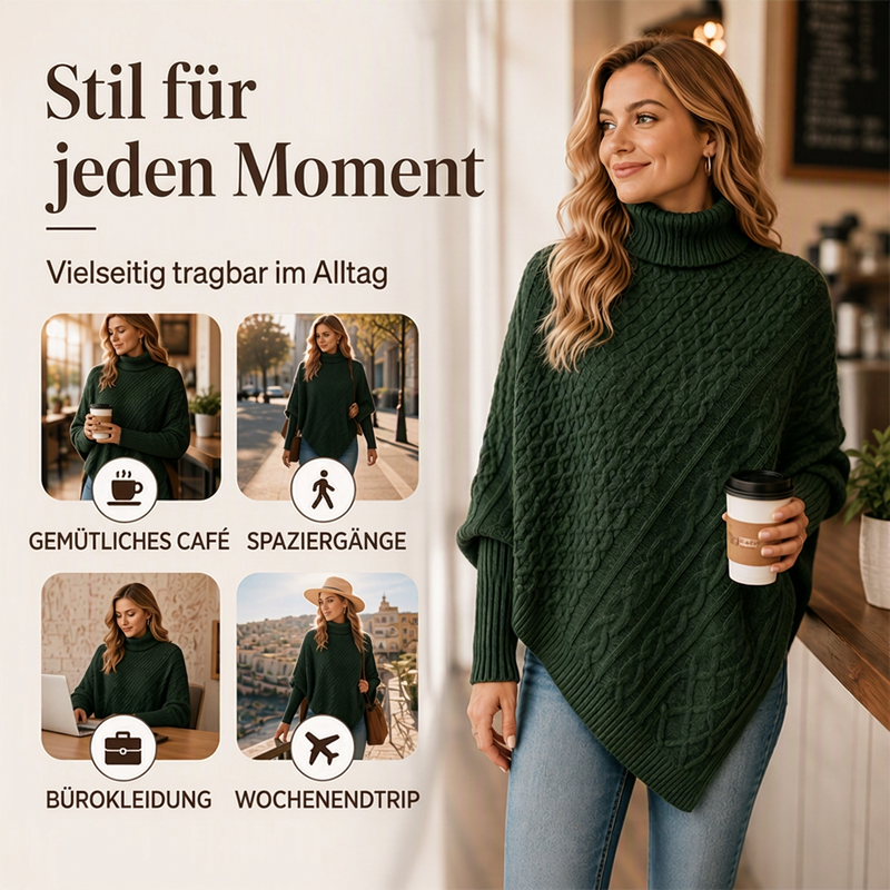 📢📢50%Rabatt!!!🎉✨Zopfpullover-Poncho für Damen