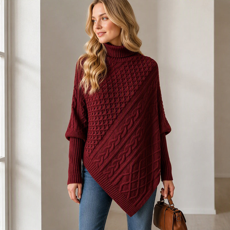 📢📢50%Rabatt!!!🎉✨Zopfpullover-Poncho für Damen