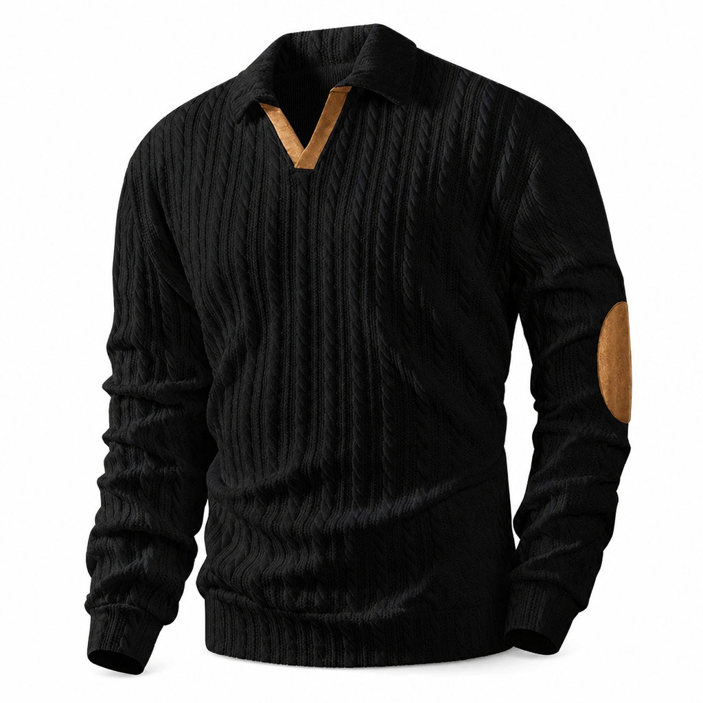📢📢50%Rabatt!!!🎉✨Herren Casual Einfarbig Kragen Pullover Sweatshirt