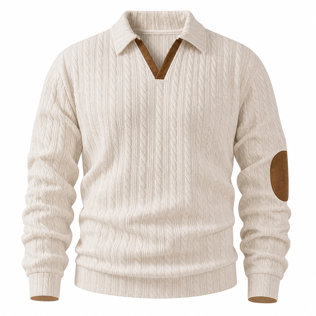 📢📢50%Rabatt!!!🎉✨Herren Casual Einfarbig Kragen Pullover Sweatshirt