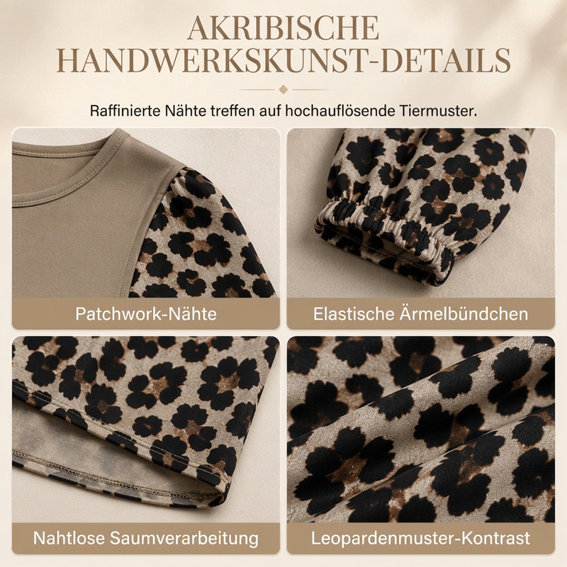 🔥Beliebtes Produkt ！✨Langarmshirt mit Leopardenmuster für Damen