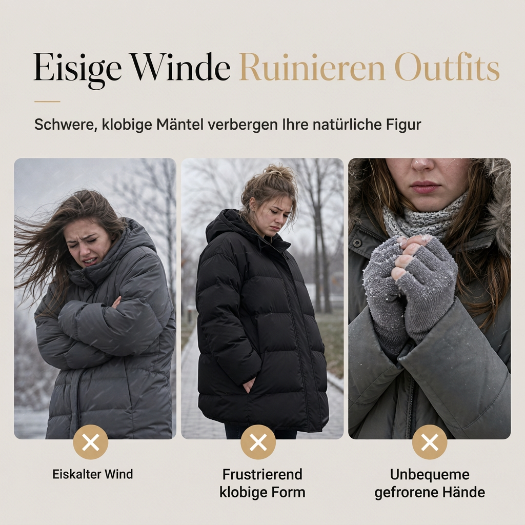 📢📢50%Rabatt!!!🎉✨Mittellanger Damenmantel mit Fleecefutter und Kapuze