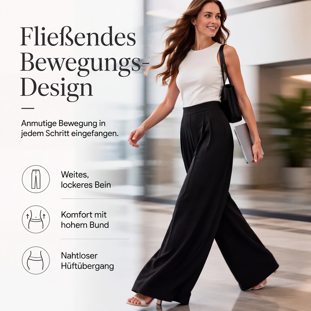 🔥Beliebtes Produkt ！✨Fließende hochtaillierte Weite Hose für Damen